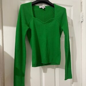 Green Ribbed Long Sleeve sweater
